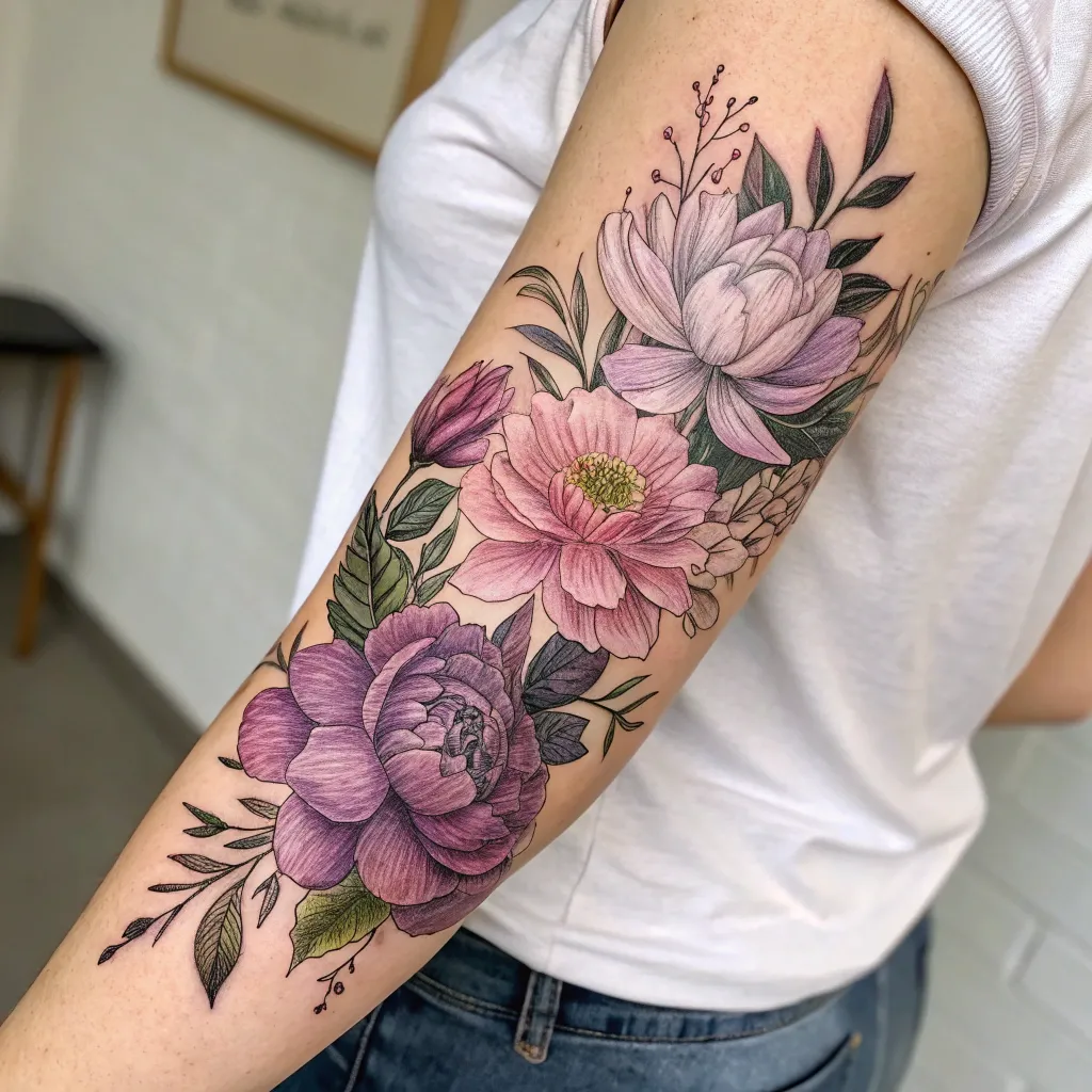 Elegant Floral Tattoo